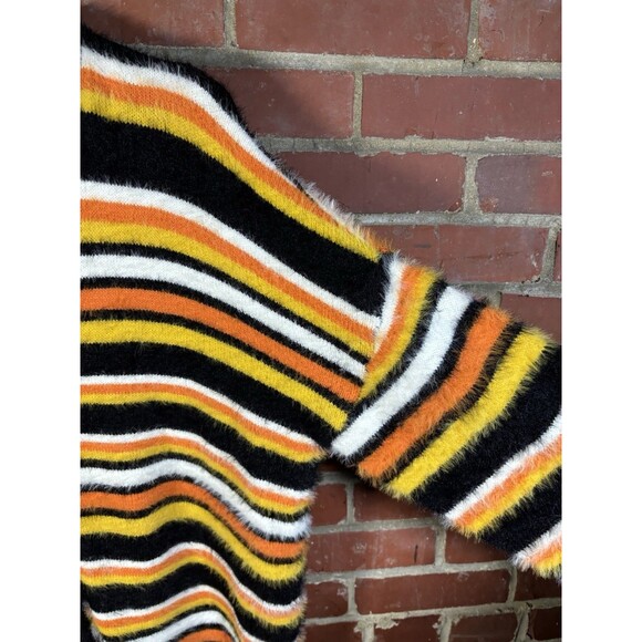 NWT Sweet Society Candy Corn Sweater Striped Eyelash Halloween Size Small New - Picture 3 of 6